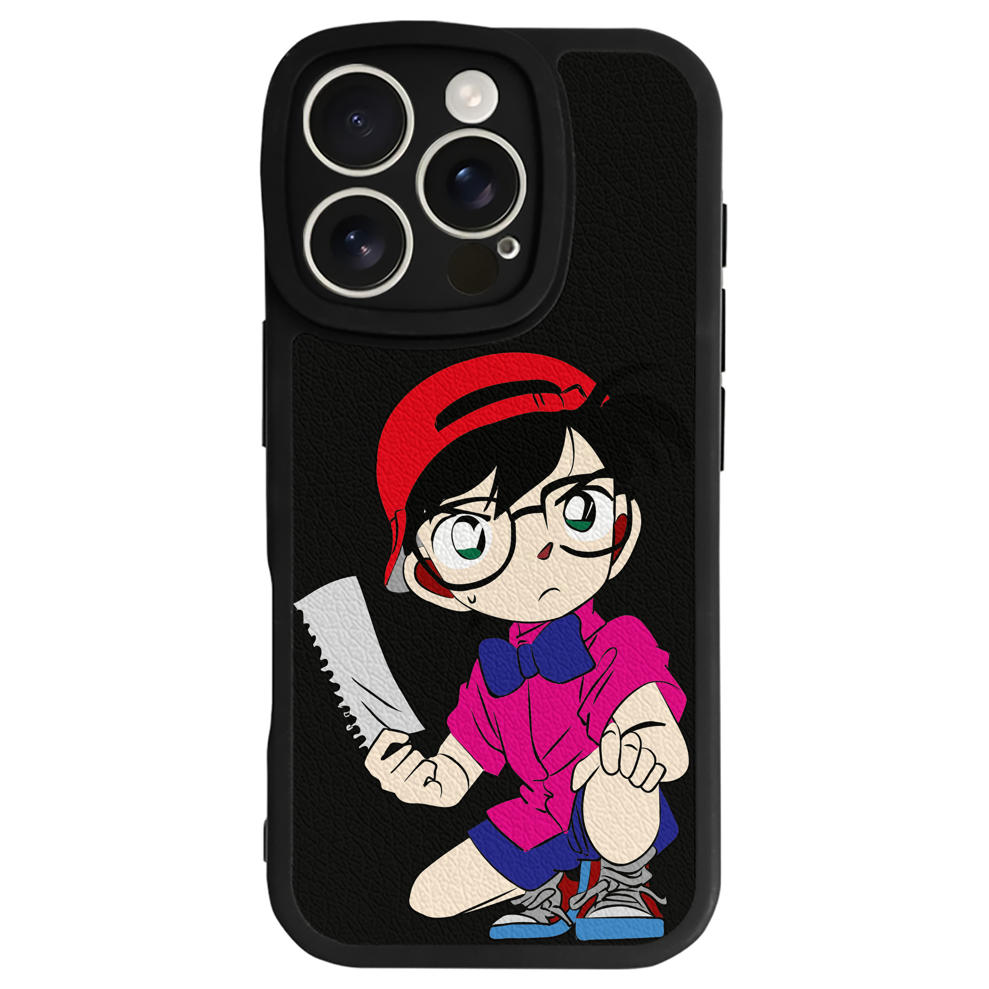 （画像用） 名探偵コナン 江戸川 コナン Detective Conan Conan Edogawa 【iPhone 16シリーズ対応】シリコンスマホケース（レザー調） 材質：シリコン